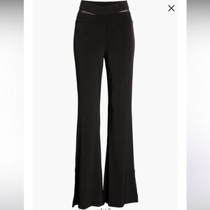 RIVER ISLAND Mesh Waistband Kick Flare Pants Black Size 10